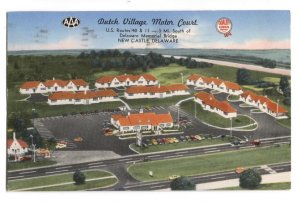 Postcard Dutch Village Motor Court New Castle DE Delaware