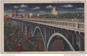 Ohio Akron Main Street Viaduct Curteich