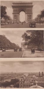 Mona French Classic Car Cars At Arc L'Arc De Triomphe Mona 3x Antique Postcard