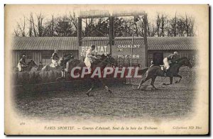Old Postcard Horse Riding Equestrian Sports Racing of Paris & # 39Auteuil jum...