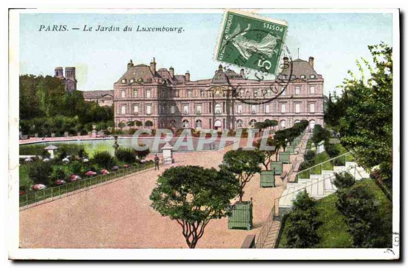 Postcard The Old Paris Luxembourg Garden