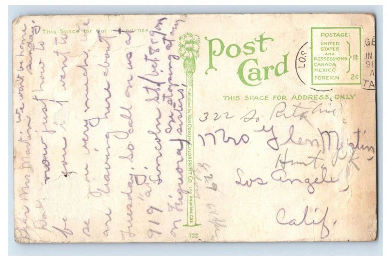 C.1910 Hotel Alexandria, Las Angeles, Cal. Postcard F103E