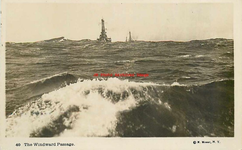 US Navy, RPPC, Ships, The Windward Passage, N Moser Photo No 40