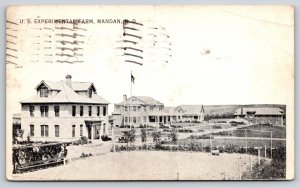 Mandan North Dakota~US Experimental Farm General View~House~Flag~1925 Postcard