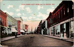 La Crosse WI~Nelson Furniture~Electric Light Office~Old Style Beer Sign~c1910 PC 