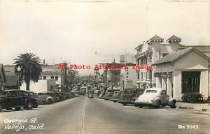 CA, Vallejo, California, RPPC, Georgia Street, Business Section, Zan No 2062