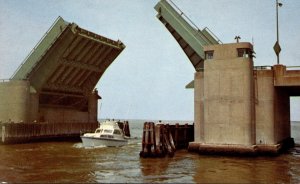 Maryland Ocean City Highway 50 Bridge Opens To Pass Marlin Fishing Boat