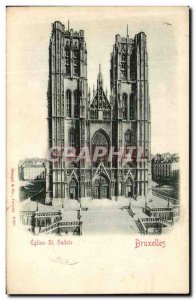Postcard Ancient Church St Gudule Brussels