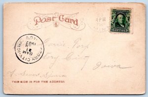 1907 NORTH ST JAMES GLASS BLOCK BUILDING OELWEIN IOWA ANTIQUE POSTCARD