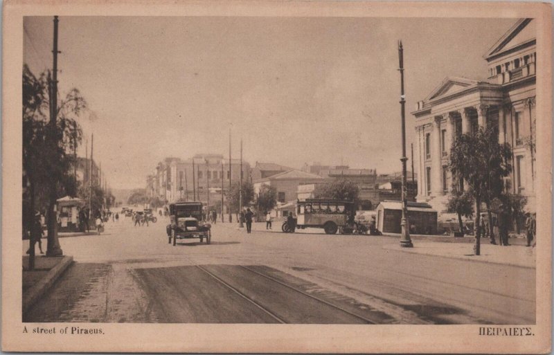 Postcard A Street of Piraeus Greece