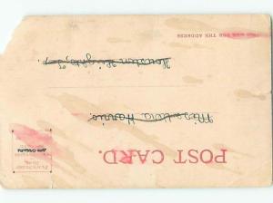 Pre-Linen Technology WOMAN USING ANTIQUE CANDLESTICK TELEPHONE AB8075