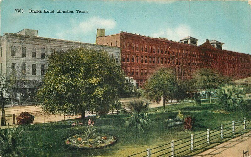 Brazos Hotel Houston Texas roadside #7788 HTTCO 1915 Postcard 20-5675