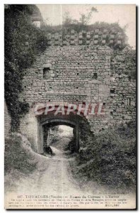 Old Postcard Tiffauges (Vendee) Ruins of Chateau L Entree