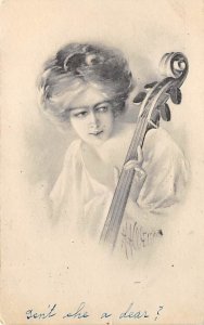 Woman playing instrument Music Related PU Unknown 