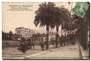 Postcard Old Hyeres les Palmiers and Beauregard Avenue Hotel des Palmiers