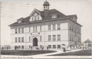 Alexandra School Moose Jaw SK Saskatchewan Lewis Rice Postcard E80