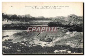 Postcard Old Saint Nazaire The Rocks and the beach at low tide