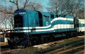 VINTAGE POSTCARD HIGH-NOSE ALCO C420 #224 LONG ISLAND RAILROAD OYSTER BAY YARD