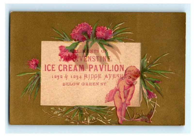 1880s-90s J. Gravenstine Ice Cream Pavilion #4 Cherubs Angels Lot Of 4 P217