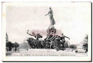 Paris Old Postcard The triumph of the republic Place de la Nation