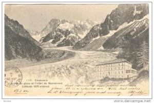 La Mer De Glace Et l'Hotel De Montanvert (Altitude 1921 Metres), Chamonix, Fr...