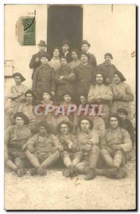 CARTE PHOTO Villefranche Militaria Alpine Hunters (n24 on the collar)