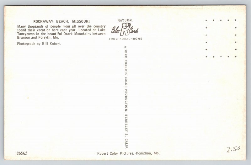 Rockaway Beach Missouri~Air View River Scene~Vintage Postcard