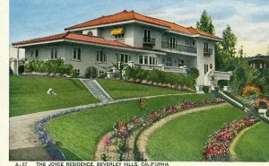 Postcard  Early View of Joyce Residence in Veverley Hills, CA.       R3
