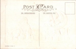 Vintage Scared Little Boy, Scarecrow, Pumpkin, JOL Man, Cat, Halloween Postcard