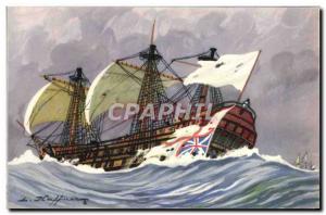 Old Postcard Boat Haffner vessels After the capture of Jack Warwick by & # 39...