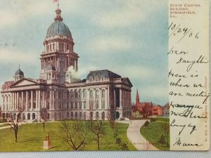 State Capital Building Springfield IL Illinois Antique Postcard 1900's