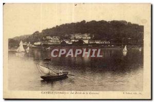 Old Postcard Cambes The banks of the Garonne