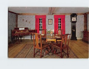 Postcard The Long Fellow Parlor, Longfellow's Wayside Inn, Sudbury, MA