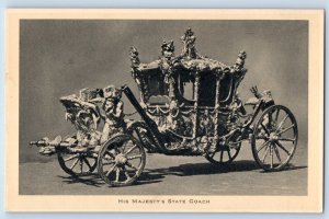 London England Postcard His Majesty's State Coach Royal News c1930s Tuck Art