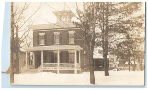 c1910's House Scene Winter Utica New York NY RPPC Photo Antique Postcard