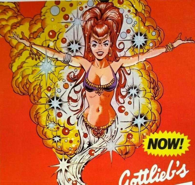 Genie Pinball Machine FLYER Original Gottlieb 1979 Arabian Magic Sexy Women Art