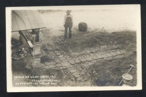 RPPC ST. AUGUSTINE FLORIDA PONCE DE LEON CROSS VINTAGE REAL PHOTO POSTCARD