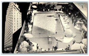 View Of The Blackstone Hotel Swimming Pool Forth Worth Texas TX Vintage Postcard