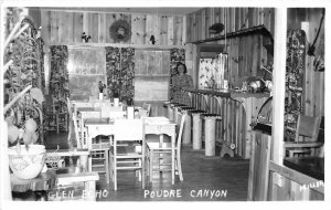 H63/ Fort Collins Colorado RPPC Postcard c40s Poudre Canyon Glen Echo Interior 4