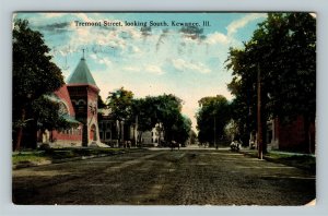 Kewanee IL-Illinois, Tremont Street Looking South, Vintage c1914 Postcard 