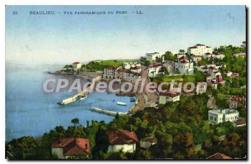 Old Postcard Beaulieu Sur Mer Panoramic Du Port