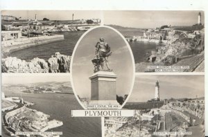 Devon Postcard - Views of Plymouth - Real Photograph. Posted 1956 - Ref 16056A