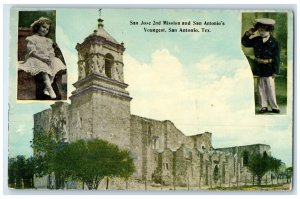 c1910 San Jose 2nd Mission San Antonio's Youngest Texas Vintage Antique Postcard