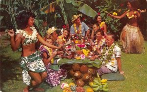 Don the Beachcomber's Luau Hawaii Polynesian Hula Dancers 1962 Vintage Postcard