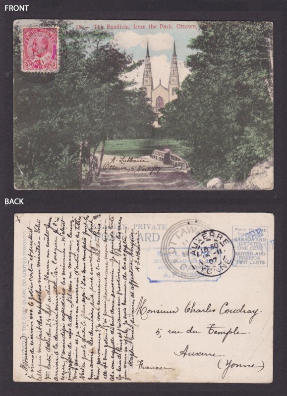 Postcard, CANADA, Ottawa, The Basilicia, from the Park