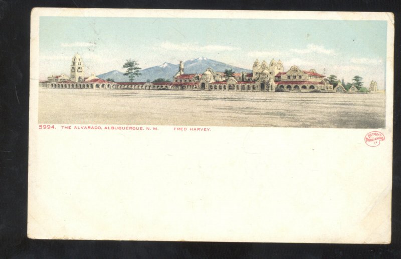 ALBUQUERQUE NEW MEXICO THE ALVARADO HOTEL FRED HARVEY VINTAGE POSTCARD NM