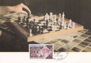 French Chess Board First Day Cover 1974 FDC Postcard