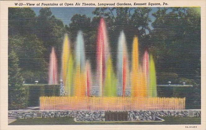 Pennsylvania Kennett Square Fountains At Open Air Theatre Longwood Gardens Cu...