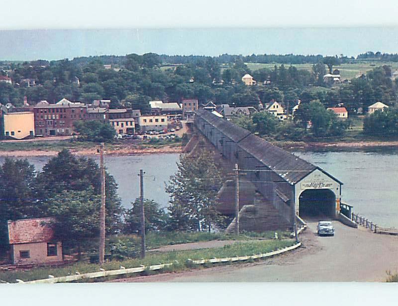 Pre-1980 BRIDGE SCENE Hartland - Near Woodstock & Fredericton NB H8596