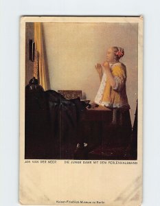 Postcard Die Junge Dame mit Perlenhalsband By Jan Van Der Meer, Berlin, Germany